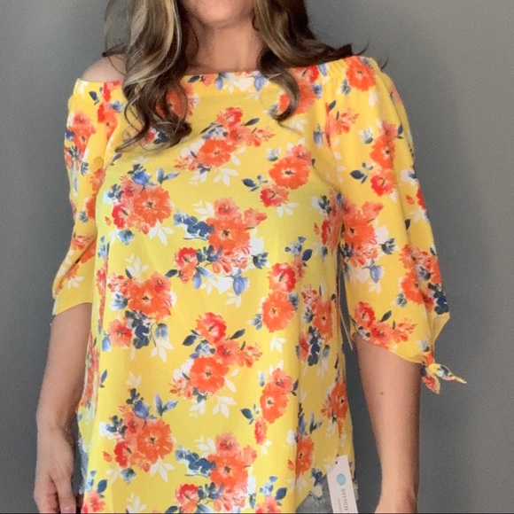 Status Grassley off shoulder blouse yellow floral - Picture 7 of 16